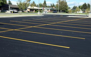 Parking lot striping by Premium Asphalt Paving.